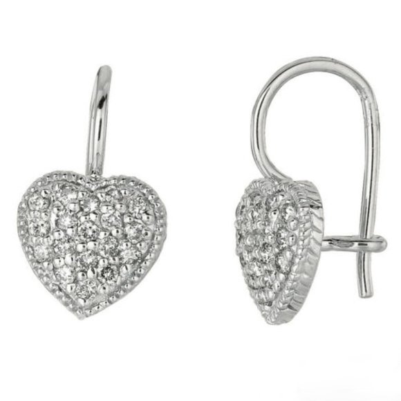 0.50 Carat Natural Diamond Earrings G SI 14K White Gold